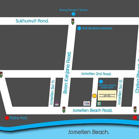 Avenue Beach Hotel 좀티엔 비치 외부 사진